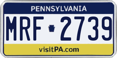 PA license plate MRF2739