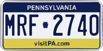 PA license plate MRF2740