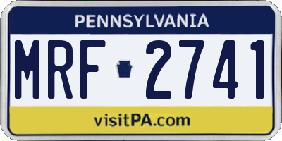 PA license plate MRF2741