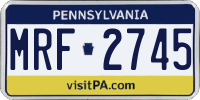 PA license plate MRF2745