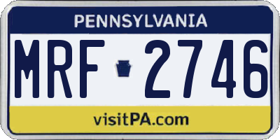 PA license plate MRF2746