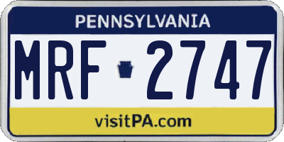PA license plate MRF2747