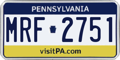 PA license plate MRF2751