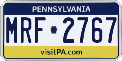 PA license plate MRF2767