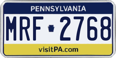 PA license plate MRF2768