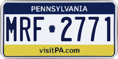 PA license plate MRF2771