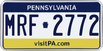 PA license plate MRF2772