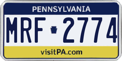 PA license plate MRF2774