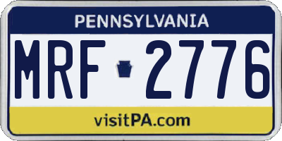 PA license plate MRF2776
