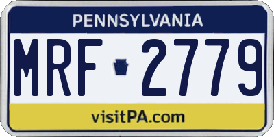 PA license plate MRF2779
