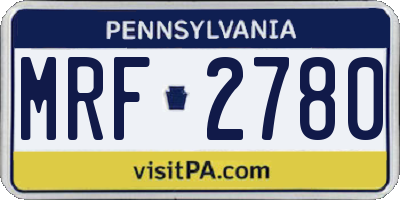 PA license plate MRF2780