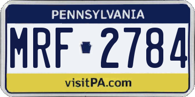 PA license plate MRF2784
