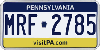 PA license plate MRF2785