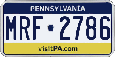 PA license plate MRF2786