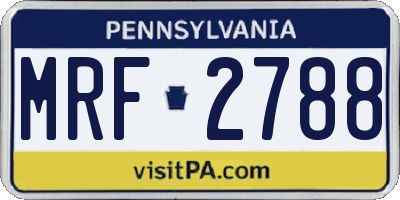 PA license plate MRF2788