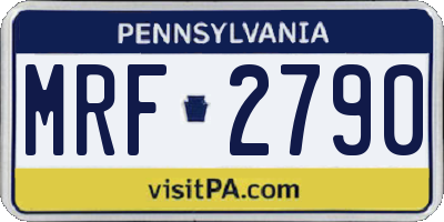 PA license plate MRF2790