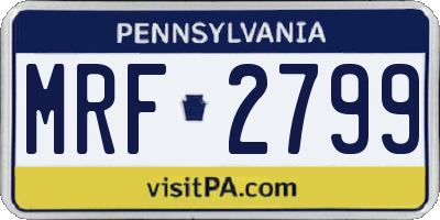 PA license plate MRF2799
