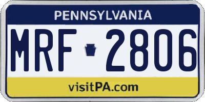 PA license plate MRF2806