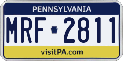 PA license plate MRF2811