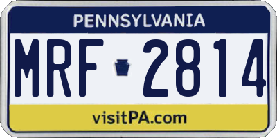 PA license plate MRF2814