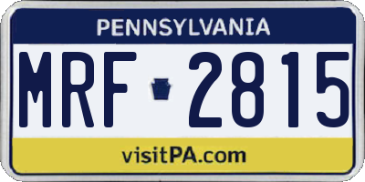 PA license plate MRF2815