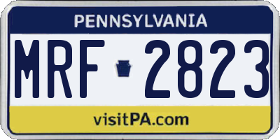 PA license plate MRF2823