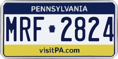 PA license plate MRF2824