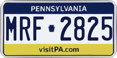 PA license plate MRF2825