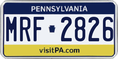 PA license plate MRF2826