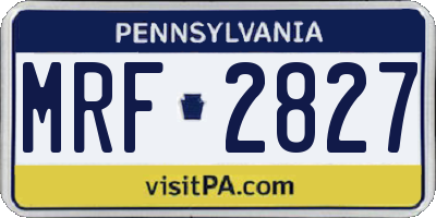 PA license plate MRF2827