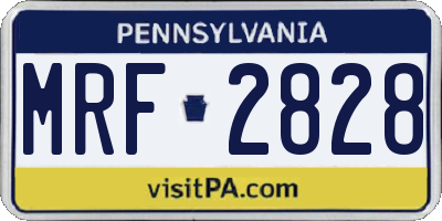 PA license plate MRF2828