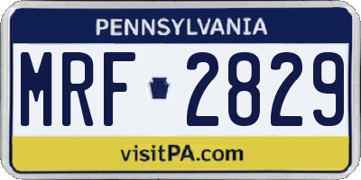 PA license plate MRF2829