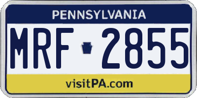 PA license plate MRF2855