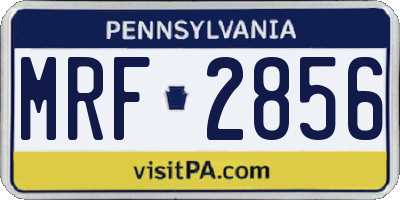 PA license plate MRF2856