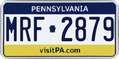 PA license plate MRF2879
