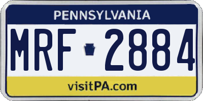 PA license plate MRF2884