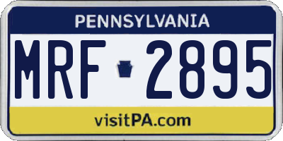 PA license plate MRF2895
