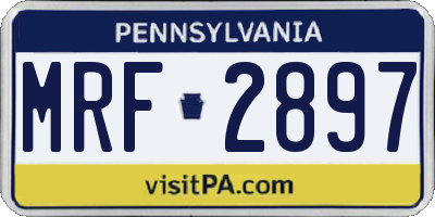 PA license plate MRF2897