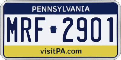 PA license plate MRF2901