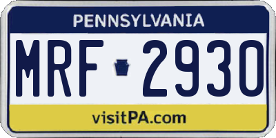 PA license plate MRF2930