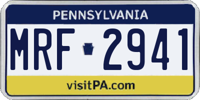 PA license plate MRF2941