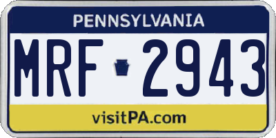 PA license plate MRF2943