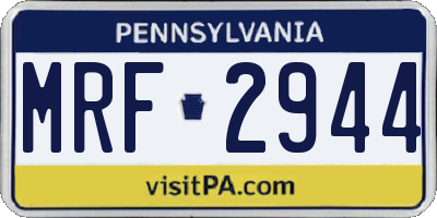 PA license plate MRF2944