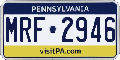 PA license plate MRF2946