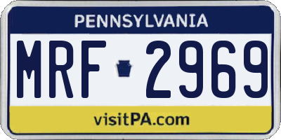 PA license plate MRF2969
