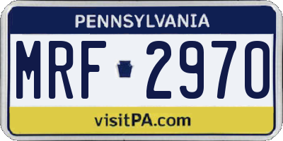 PA license plate MRF2970