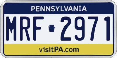 PA license plate MRF2971