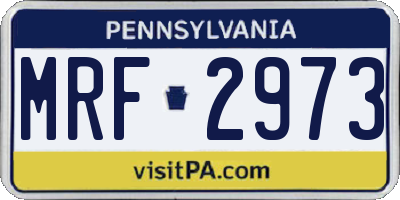 PA license plate MRF2973