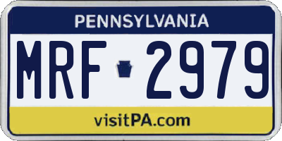 PA license plate MRF2979