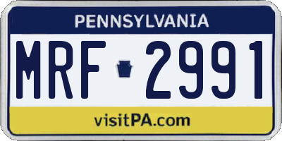 PA license plate MRF2991